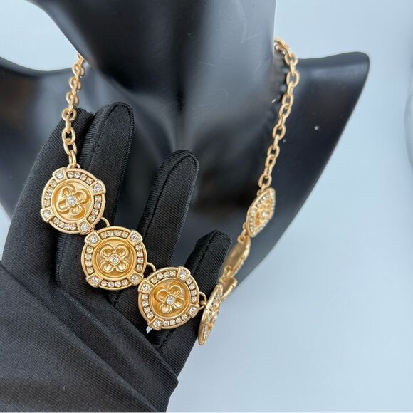 Southern Living Gold-Tone Medallion Statement Necklace - Picture 5 of 8